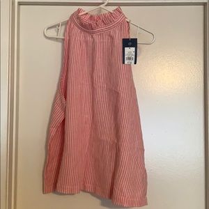Brand new coral striped top